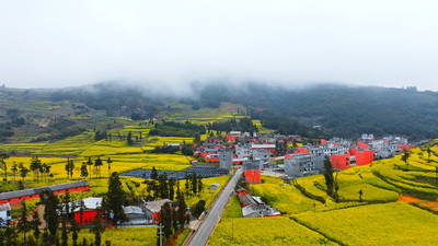 个人商用，云南省曲靖市罗平县以克村少数民族特色房屋村落航拍，视频素材